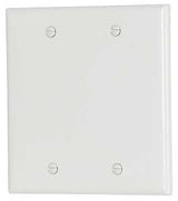 Eaton Cooper Wiring 2137W-BOX Wallplate, 4-1/2 in L, 4.56 in W, 0.08 in Thick, 2 -Gang, Thermoset, White