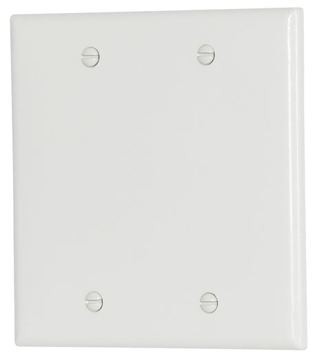 Eaton Cooper Wiring 2137W-BOX Wallplate, 4-1/2 in L, 4.56 in W, 0.08 in Thick, 2 -Gang, Thermoset, White
