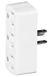 Eaton Cooper Wiring 1147W-BOX Outlet Adapter, 2 -Pole, 15 A, 125 V, 3 -Outlet, NEMA: NEMA 5-15R