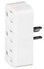 Eaton Cooper Wiring 1147W-BOX Outlet Adapter, 2 -Pole, 15 A, 125 V, 3 -Outlet, NEMA: NEMA 5-15R