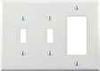Eaton Wiring Devices PJ226W Combination Wallplate, 4-7/8 in L, 6-3/4 in W, 3 -Gang, Polycarbonate, White