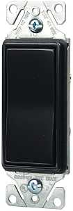 Eaton Wiring Devices 7500 Series 7503BK-BOX Rocker Switch, 15 A, 120/277 V, 3-Way, Lead Wire Terminal, Black