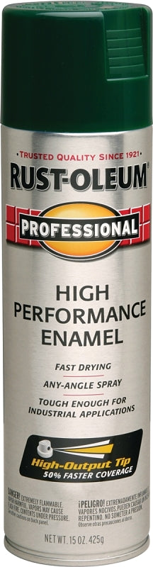Rust-Oleum 7538838 Professional Enamel Spray Paint, Gloss, Hunter Green, 15 oz Can