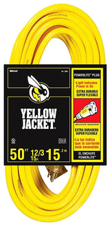 CCI 2884 Extension Cord, 12 AWG Cable, 50 ft L, 15 A, 125 V