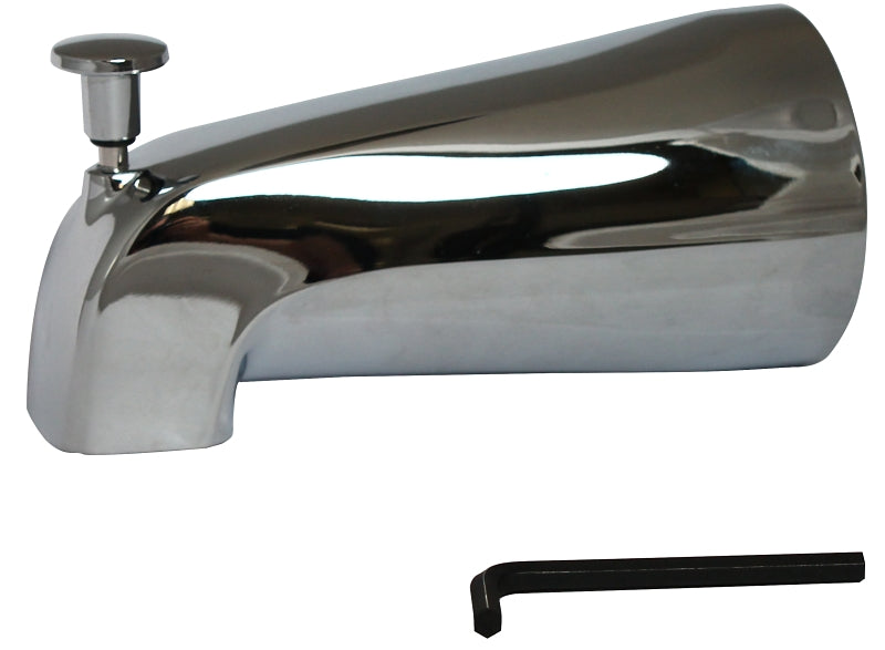 Plumb Pak PP825-38 Bathtub Spout, 16.93 in L, 4-3/8 in W, 8 in H, 3/4 in Connection, IPS, Zinc, Chrome Plated