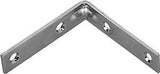 ProSource CB-Z025-013L Corner Brace, 2-1/2 in L, 2-1/2 in W, 5/8 in H, Steel, Zinc-Plated, 2 mm Thick Material, Pack of 25