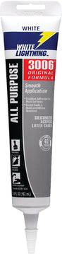 White Lightning W12AF0005 Caulk, White, -30 to 180 deg F, 5.5 fl-oz, Cartridge