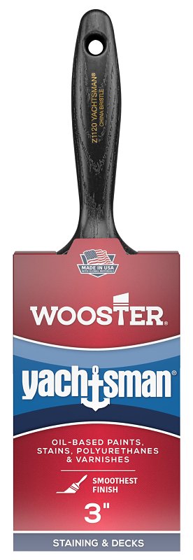 Wooster Z1120-3 Paint Brush, 3 in W, 2-15/16 in L Bristle, China Bristle, Varnish Handle