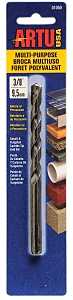 ARTU 01050 Jobber Drill Bit, 3/8 in Dia, 5-1/4 in OAL, Parabolic Flute, 3/8 in Dia Shank, Straight Shank