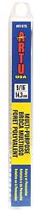 ARTU 01075 Jobber Drill Bit, 9/16 in Dia, 6-1/4 in OAL, Parabolic Flute, 3/8 in Dia Shank, Reduced Shank