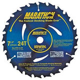 Irwin Marathon 24130 Circular Saw Blade, Carbide Cutting Edge, 7-1/4 in Dia, 5/8 in Arbor, 24-Teeth, Pack of 10