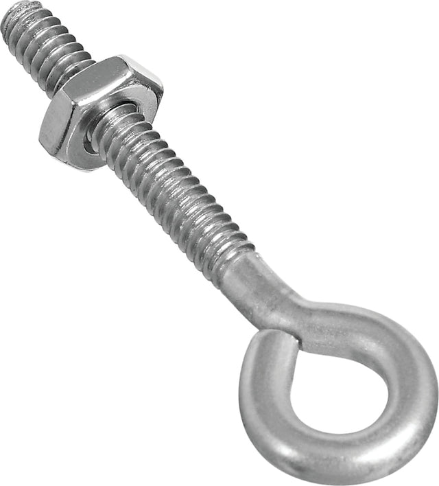 National Hardware N221-564 Eye Bolt, #10-24 Thread, 1-1/4 in L Thread, 0.28 in ID Dia Eye, 1.41 in L Shank, Pack of 10
