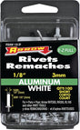 Arrow RSAW1/8IP Pop Rivet, Short, 1/8 in Grip, 1/8 in L, Aluminum, White