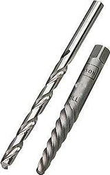 Irwin 53704 Series Extractor and Drill Bit Set, Specifications: #4 Shank, 1/4 In Drill Bit, Standard Shank, HSS