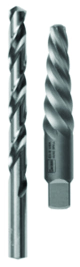 Irwin 53706 Extractor and Drill Bit Set, Specifications: #6 Shank, 1/4 In Drill Bit, Standard Shank, HSS