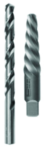 Irwin 53706 Extractor and Drill Bit Set, Specifications: #6 Shank, 1/4 In Drill Bit, Standard Shank, HSS