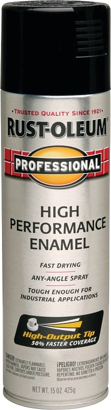 Rust-Oleum 7579838 Professional Enamel Spray Paint, Gloss, Black, 15 oz Can