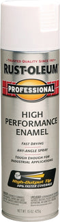 Rust-Oleum 7590838 Professional Enamel Spray Paint, Flat, White, 15 oz Can