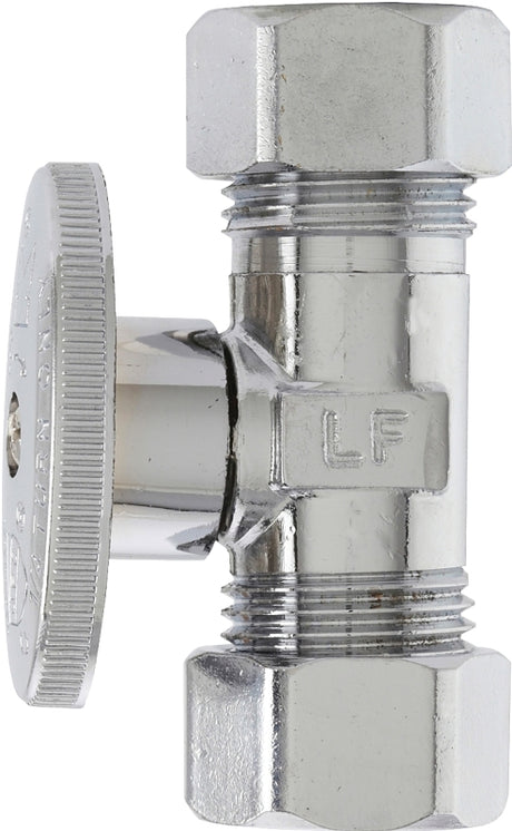Plumb Pak PP2042PCLF Shut-Off Valve, 5/8 x 7/16 in Connection, Compression, Chrome