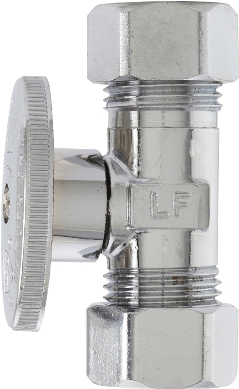 Plumb Pak PP2042PCLF Shut-Off Valve, 5/8 x 7/16 in Connection, Compression, Chrome