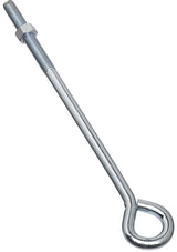 National Hardware N221-341 Eye Bolt, 1/2-13 Thread, 3-3/4 in L Thread, 1 in ID Dia Eye, 10.14 in L Shank, Steel, Zinc, Pack of 10
