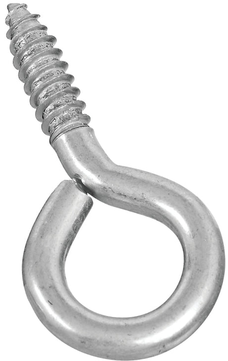 National Hardware N220-426 Screw Eye, 1-1/4 in L Thread, 2.88 in OAL, 150 lb Working Load, Steel, Zinc, Pack of 10