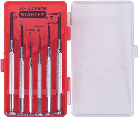 STANLEY 66-039 Screwdriver Set, Steel, Blue, Red