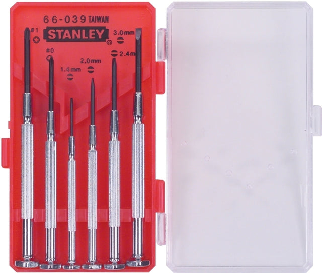 STANLEY 66-039 Screwdriver Set, Steel, Blue, Red