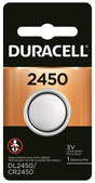 Duracell DL2450BPK Battery, 3 V Battery, 600 mAh, CR2450 Battery, Lithium, Manganese Dioxide, Pack of 6