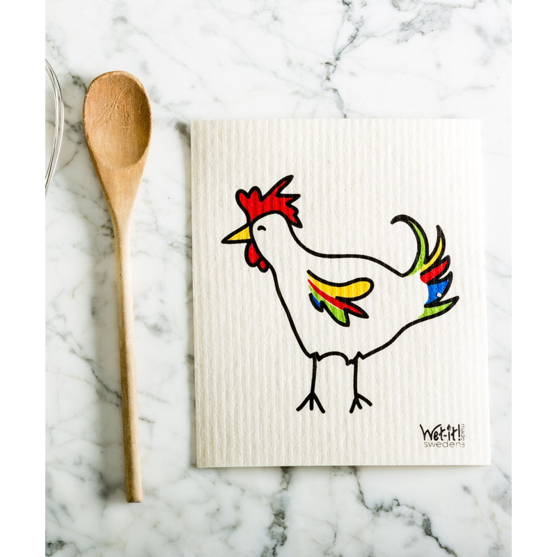 Wet-It! Multicolored Cotton Rooster Dish Cloth 1 pk