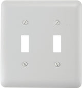 Amerelle 935TTW Wallplate, 5 in L, 4-5/8 in W, 2 -Gang, Steel, White