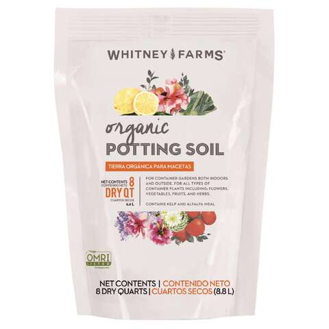 Whitney Farms Organic Fruit and Vegetable Potting Soil 8 qt, Pack of 6