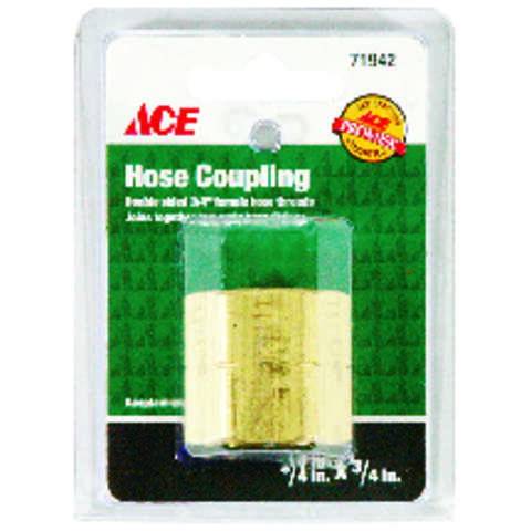 Ace 3/4 in. FHT x 3/4 in. FHT in. Brass Threaded Female Hose Adapter, Pack of 5