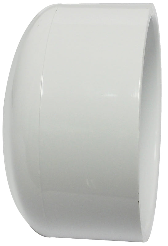Canplas 193084S Pipe Cap, 4 in, Hub, PVC, White