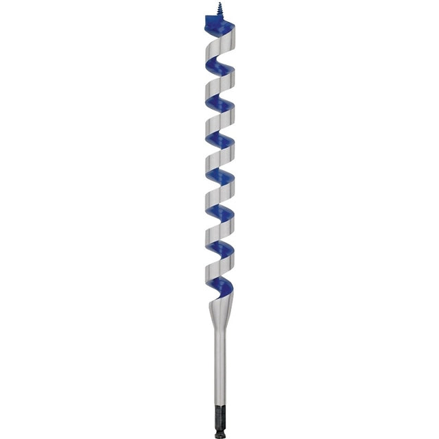 Irwin 3043016 Auger Drill Bit, 1-1/2 in Dia, 17 in OAL, Twist Flute, 1-Flute, 7/16 in Dia Shank