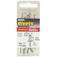 Surebonder FPC68A Pop Rivet, Long, 1/2 in Grip, 3/16, 1/2 in L, Aluminum