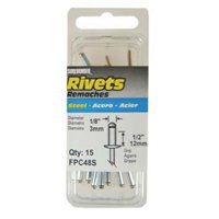 Surebonder FPC48S Blind Rivet, Long, 1/2 in L, Steel