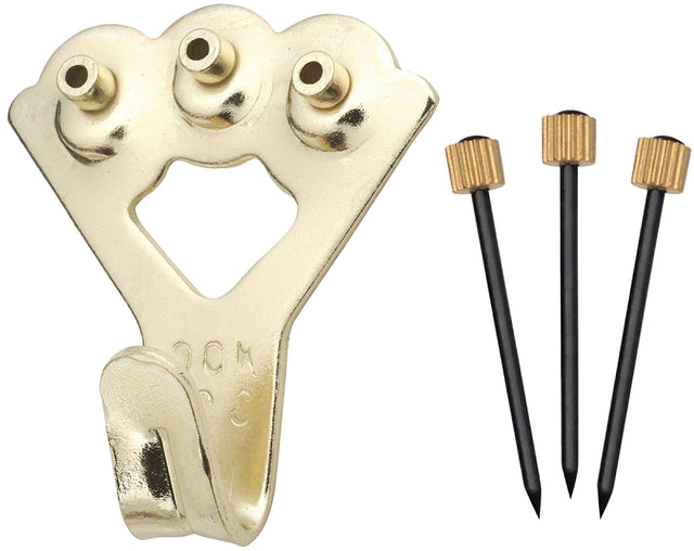 OOK 50026 Picture Hanger, 75 lb, Steel, Brass, Gold