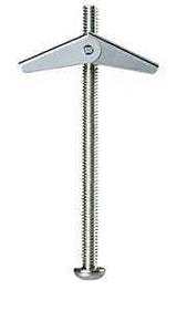 Cobra Anchors 095Y Spring Toggle Bolt, 3 in L, Steel, 118 lb