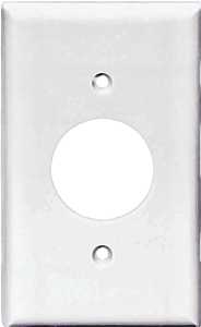 Eaton Wiring Devices PJ7W Series Wallplate, Mid-Size, 4-1/2 in L, 2-3/4 in W, 1-Gang, Polycarbonate, White, High-Gloss, Pack of 25