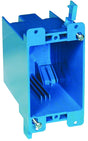 Carlon B120R Outlet Box, 20 cu-in, 1-Gang, PVC, Blue, Clamp