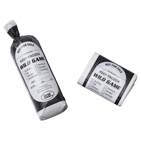 LEM 1 lb Black/White Wild Game Freezer Bags 1 pk, Pack of 6