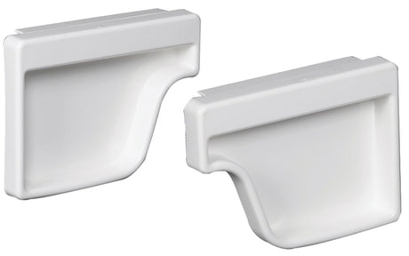 GUTTER END CAP SET WHITE VINYL