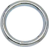 Campbell T7665042 Welded Ring, 200 lb Working Load, 1-1/2 in ID Dia Ring, #3 Chain, Steel, Nickel-Plated