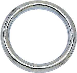 Campbell T7665042 Welded Ring, 200 lb Working Load, 1-1/2 in ID Dia Ring, #3 Chain, Steel, Nickel-Plated