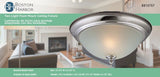 Boston Harbor F51WH02-1005-BN Two Light Flush Mount Ceiling Fixture, 120 V, 60 W, 2-Lamp, A19 or CFL Lamp