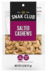 Snak Club CSU29330 Salted Cashews, 2.5 oz, Pack of 6