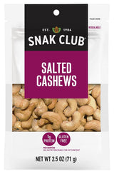 Snak Club CSU29330 Salted Cashews, 2.5 oz, Pack of 6