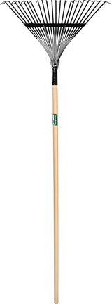 UnionTools 64430 Leaf Rake, Steel Tine, 22-Tine, Hardwood Handle, 48 in L Handle