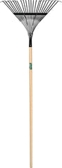 UnionTools 64430 Leaf Rake, Steel Tine, 22-Tine, Hardwood Handle, 48 in L Handle